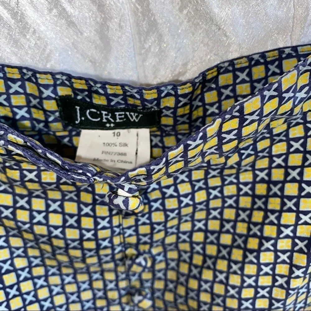 J. Crew Black Printed Sleeveless Tunic Top